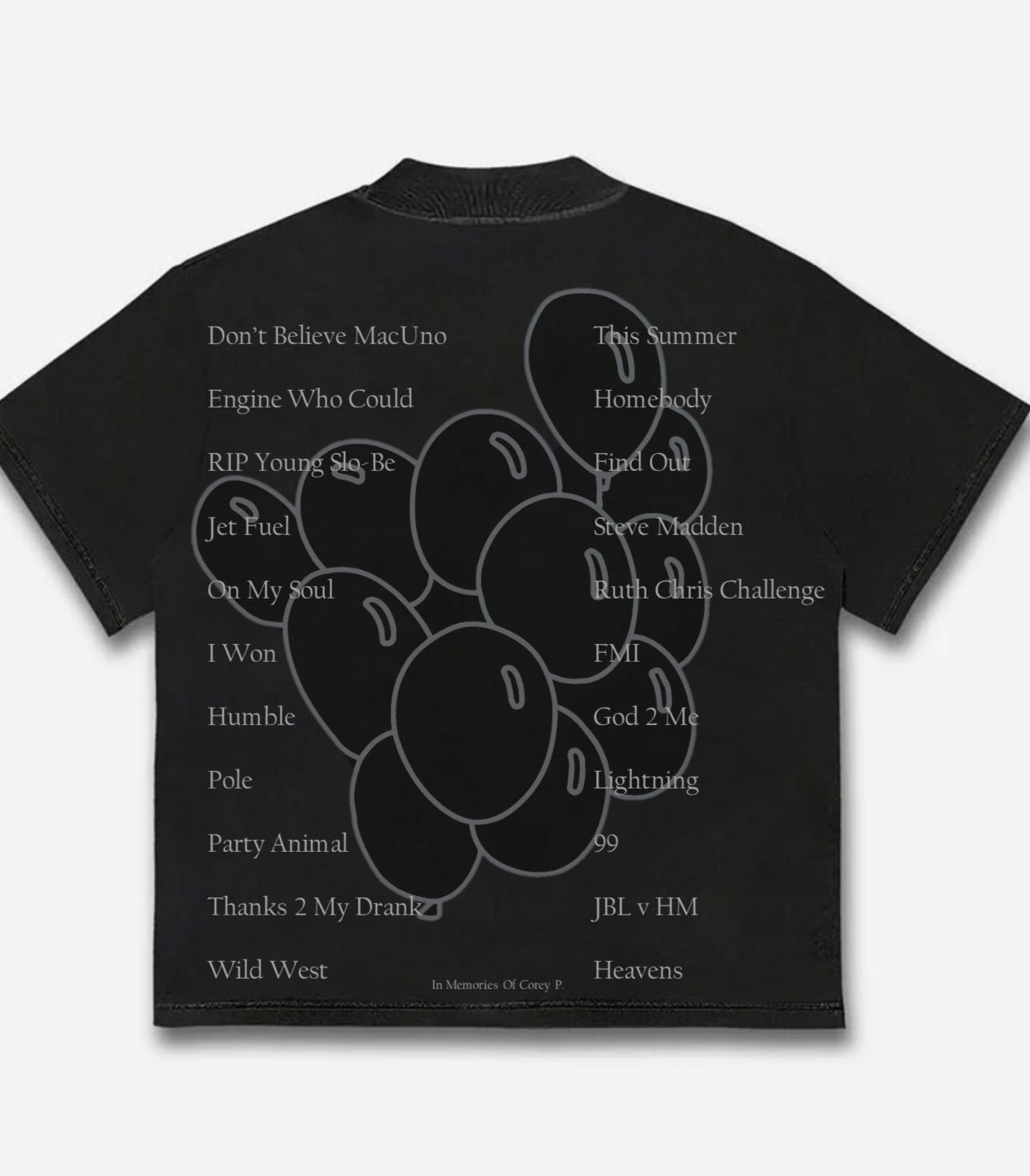 NO FLOWERS FRIENDS & FAMILY LL1K Corey Pritchett TEE (Black) ￼