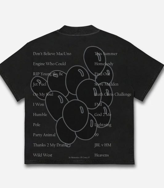 NO FLOWERS FRIENDS & FAMILY LL1K Corey Pritchett TEE (Black) ￼